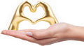 Gold Heart Hands Sculpture